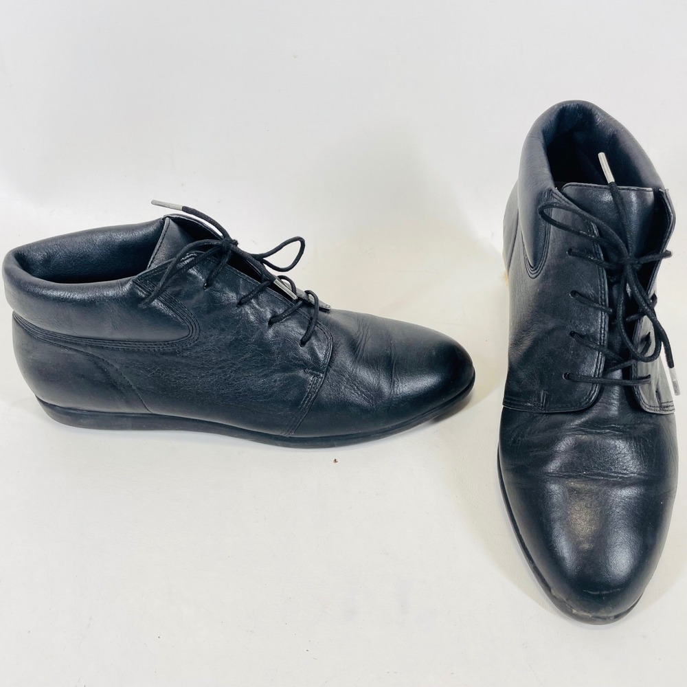 Rockport Womens W2678 Black Leather Lace Up Padded Ankle Boots Size 8.5 M
